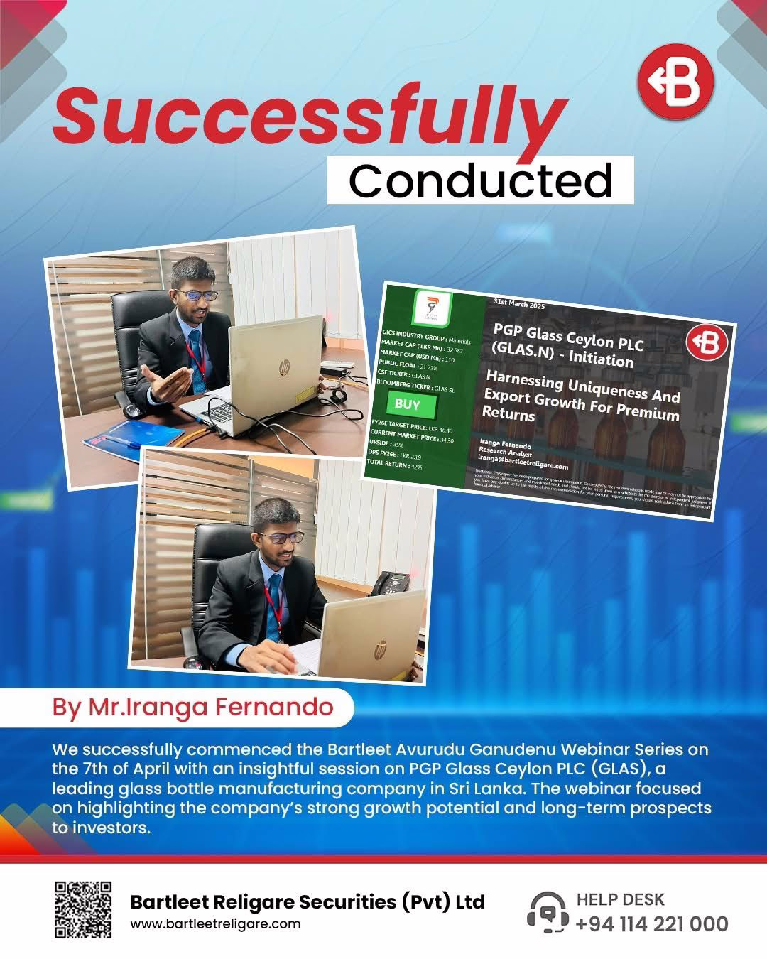 Bartleet Avurudu Ganudenu Webinar Series – PGP Glass Ceylon PLC (GLAS)