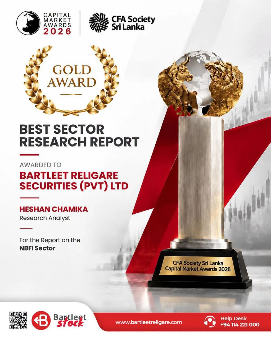 Gold Award for Best Sector Research Report at the CFA Society Sri Lanka Capital Market Awards 2026