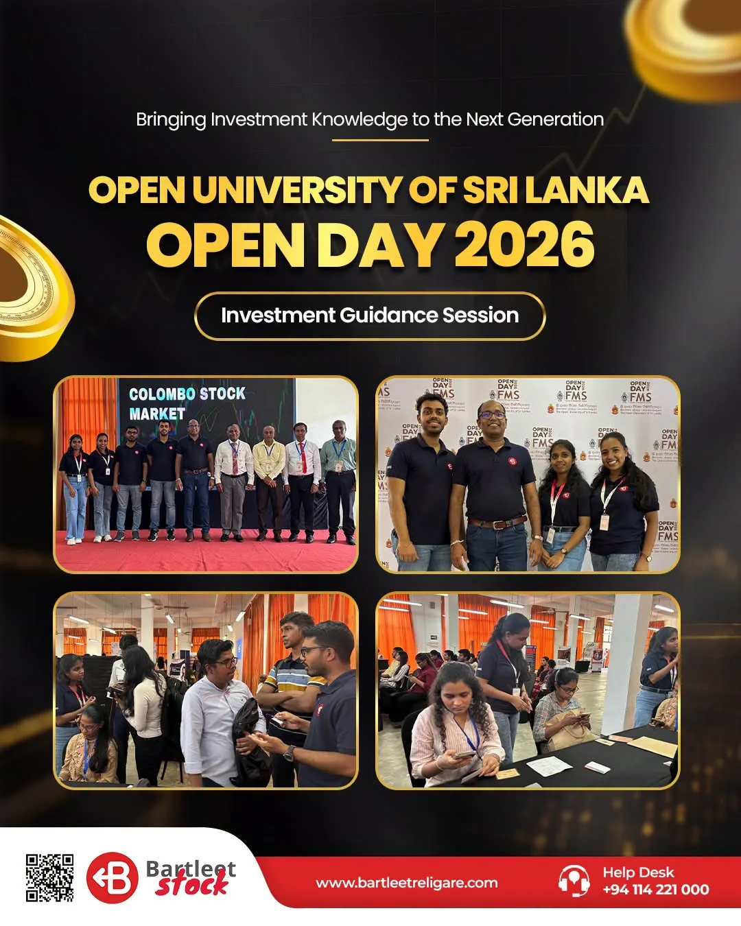 A successful investment guidance session at The Open University of Sri Lanka (OUSL) Open Day 2026.